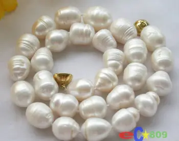 

huge 18inch11-13mm baroque south sea white pearl necklace 19 "