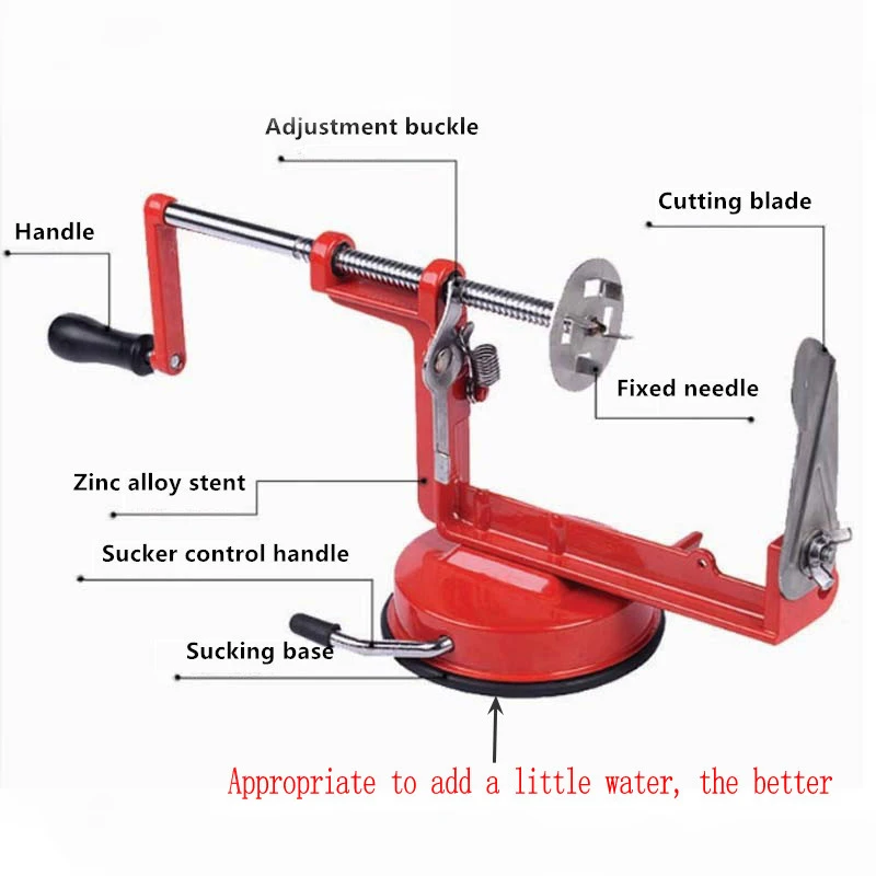 Картофель твист слайсер из нержавеющей стали кухонные аксессуары спиральный чип слайсер ручной резки красный металл