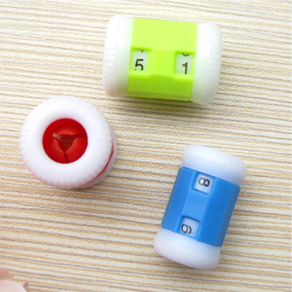 Larger size Manual Counter Length 2.2cm Diameter Plastic Knitting Lines Number Calculator Tool Randomly Color