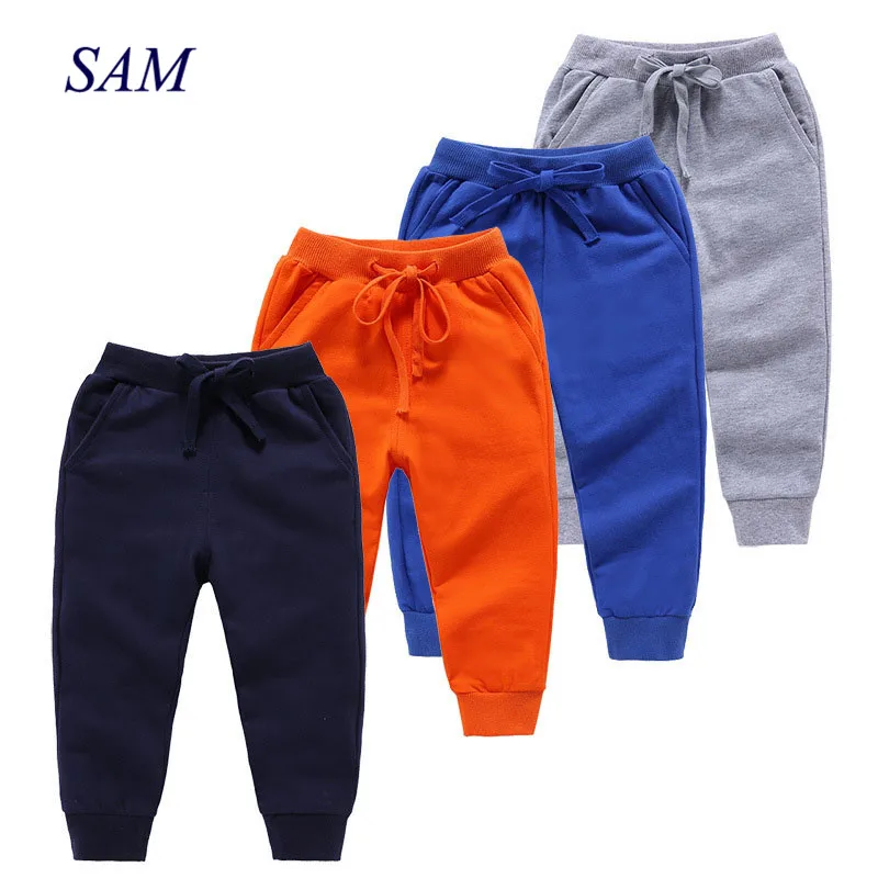 

2019 Children's solid trousers cotton elastic waist boys pants fashion new casual cotton pants for kids