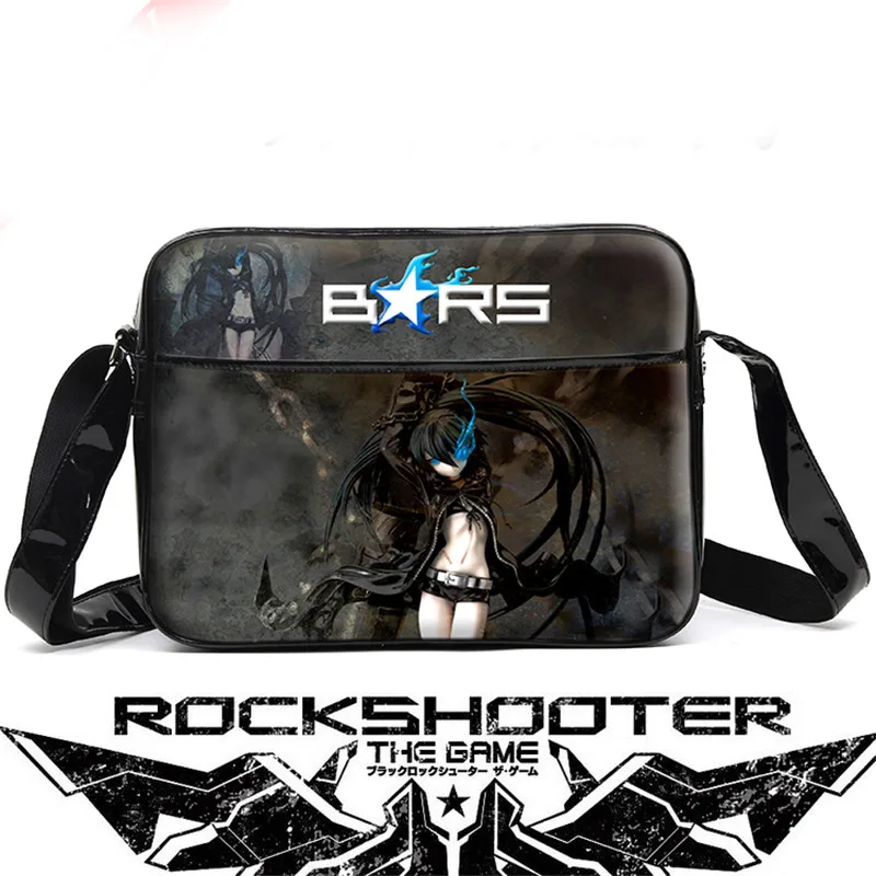 Black Rock Shooter Unisex Cartoon Anime Cosplay Messenger Bag Waterproof PU Men Women Schoolbag Shoulder Bags