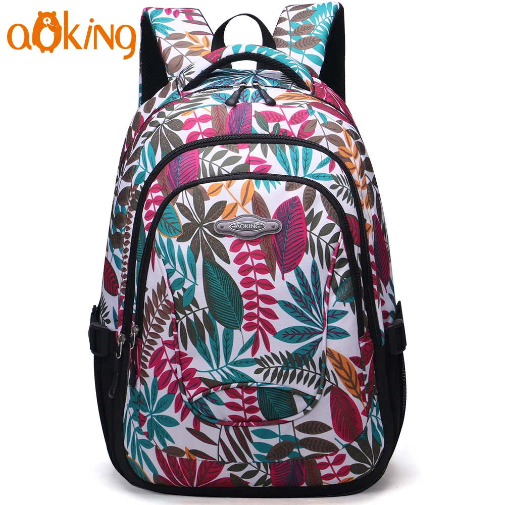 

Lightweight Flowers Printing Daily Travel Backpacks Women School Backpack Casual Floral For Teenager Girls Nylon Backpack