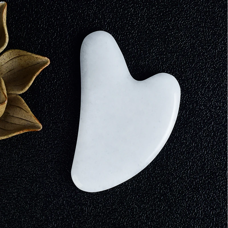 

Natural Face Massage gua sha Jade Scraper Facial Acupuntura Stone White Jade Scratch for Foot Back Head Massager spa Therapy