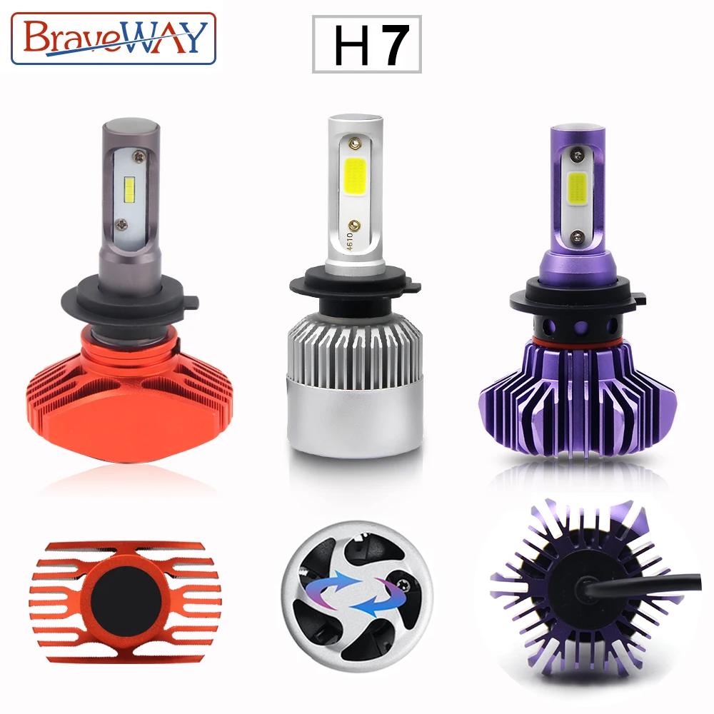 

BraveWay H7 LED Bulb for Cars Led Headlight Bulbs Turbo Led H7 Canbus 6500K 12V Ice Lamp for Auto Light Bulb H7 Diode Lamps