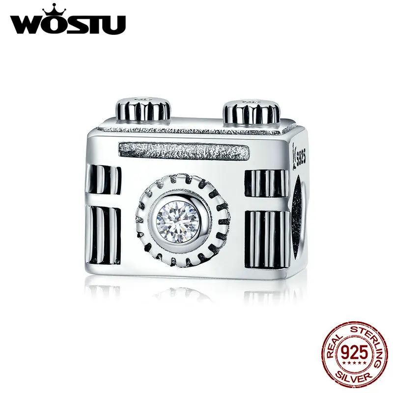 

WOSTU Popular 100% 925 Sterling Silver Popular Vintage Camera Memory Box Charm fit Charm Bracelet Bangle DIY Jewelry FIC516