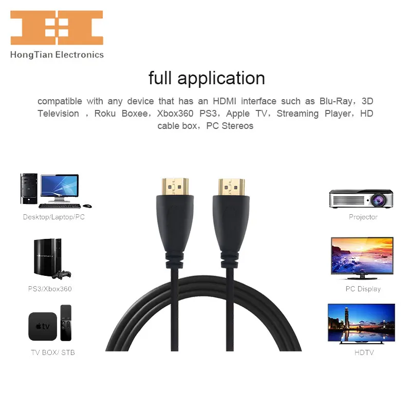 HDMI кабель 1080P высокоскоростной позолоченный штекер Male-Male 1,4 V HD кабели 3 фута 9 футов 0,3 м 1 м 2 м 3 м 5 м 7,5 м 10 м для HD lcd HDTV xbox