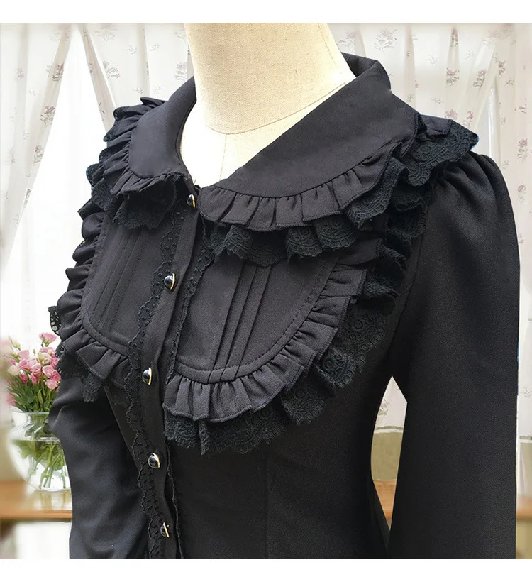 PYJTRL Japanese Style Lolita Blouse Sweet White Lace Long Sleeve Cambric Chiffon Women's Shirt Vintage Women Blouses PYJTRL Japanese Style Lolita Blouse Sweet White Lace Long Sleeve Cambric Chiffon Women's Shirt Vintage Women Blouses