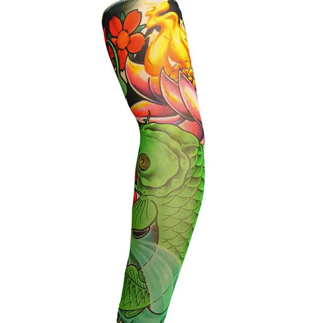 

Unisex Sports Cycling Tattoo Arm Sleeves Outdoor UV Protection Stretchy Sleeve(Only 1Pc) As Picture Cuffs