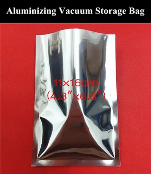 

100pcs 11x16cm (4.3"x6.3") 160micron Open Top Aluminizing Foil Vacuum Bag Heat Sealing Bag USB Hubs/USB Flash Drives Bag
