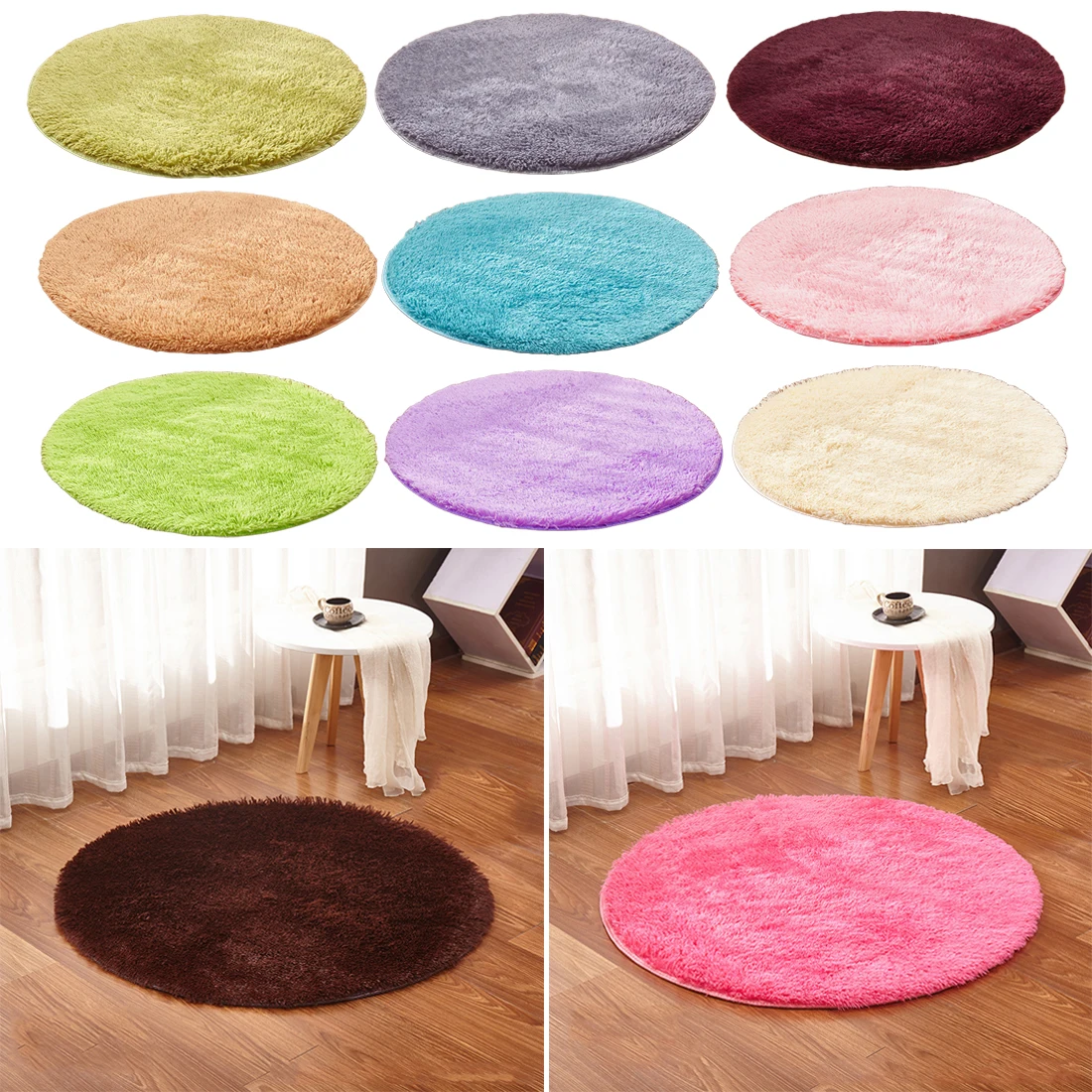 Soft Shaggy Area Round Rug Living Room Carpet Bedroom Floor Mat Carpet  For Bedroom Shaggy Area Rug