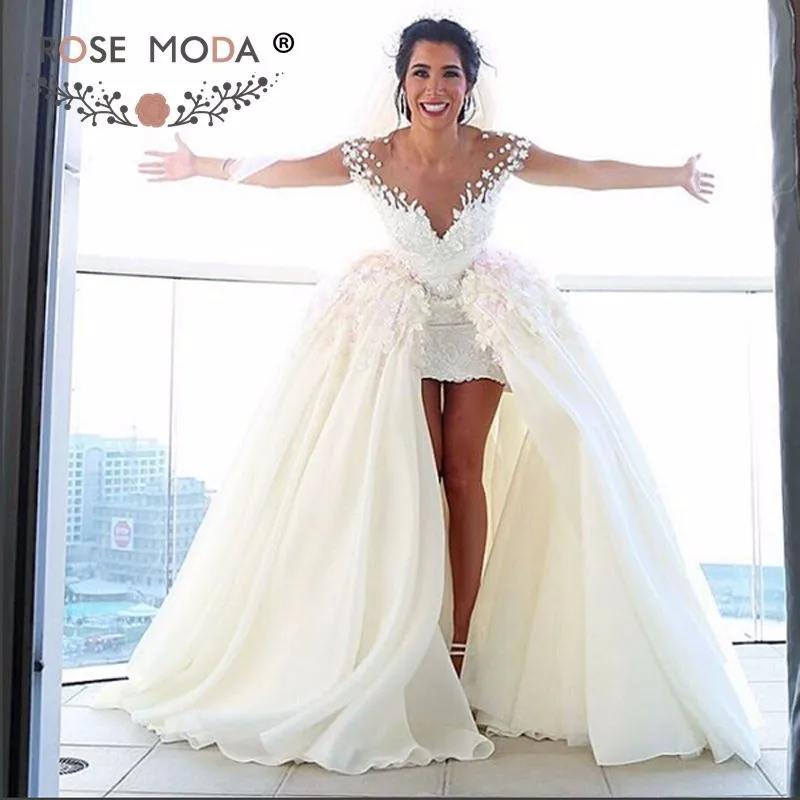 wedding dress with removable skirt