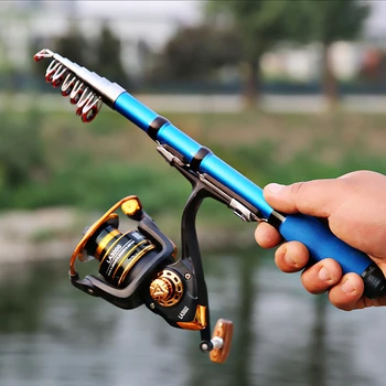 

Lixada Portable Mini Telescopic Fishing Rod 1.0m - 2.3m Retractable Ultralight Fiberglass Fishing Rod Pole Carp Fishing Rod