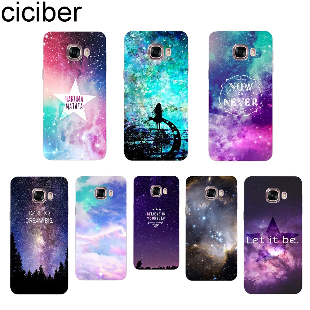 

Ciciber Starry sky Northern Lights For Samsung Galaxy C7 C7 PRO C5 C5 PRO C9 C9 PRO C8 Silicone Back Cover Soft TPU Phone Cases
