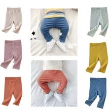 Celveroso/штаны для новорожденных; хлопок; Одежда для маленьких девочек; однотонные брюки для маленьких девочек; весенняя одежда для мальчиков и девочек