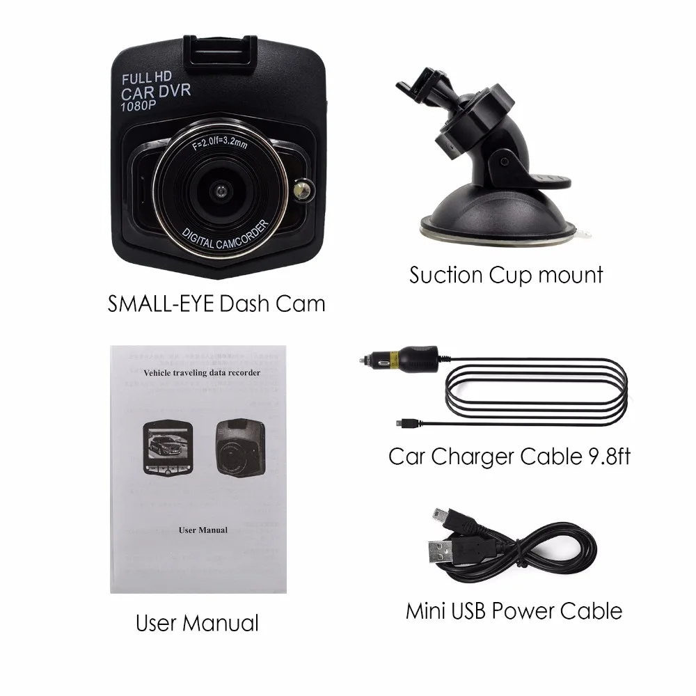 SMALL-EYE 2017 Newest Dash Car DVR Camera Recorder with HD Wide Angle, Loop Recording, the Night Vision Flash Memory Card  