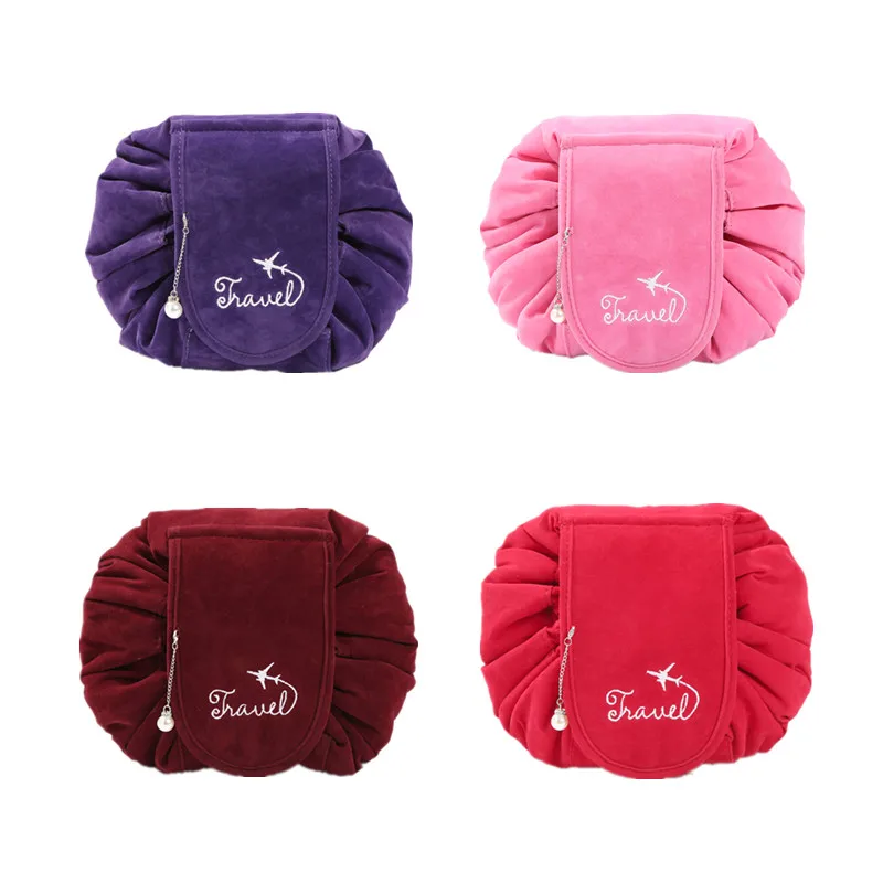 

Women Magic Drawstring Cosmetic Pouch Travel Organizer Lazy Make up Bag Beautician Necessarie Toiletry Makeup Wash Storage Cases