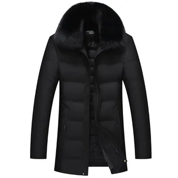 

Autumn and winter men's business casual cotton jacket high-grade fur collar jacket thick warm coat