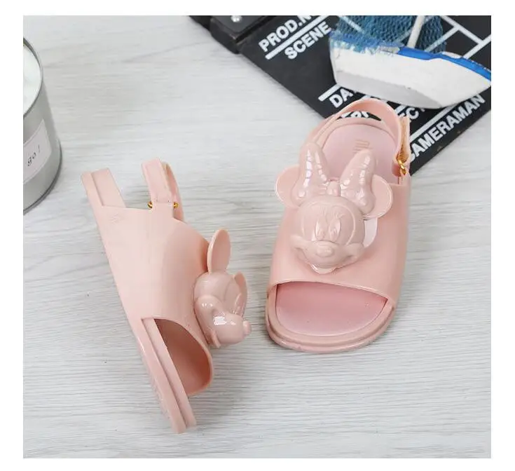 Melissa Twins Mini mouse Head; Новинка года; летняя трехмерная обувь; Новая прозрачная обувь; сандалии для девочек; нескользящие детские сандалии для малышей