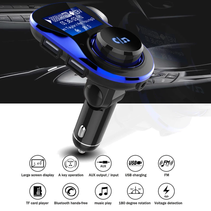 

Hot Sale BC28 Car MP3 Bluetooth Car Kit Handsfree Wireless FM Car MP3 Bluetooth Transmitter Car MP3 Player 1.4 inch LCD screen 4