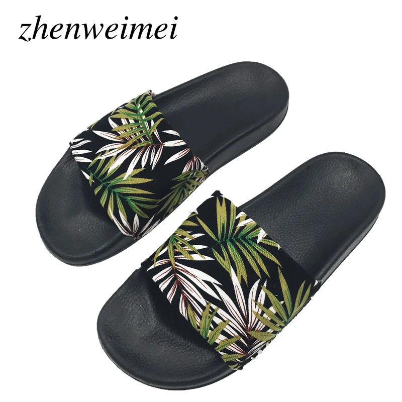 

Women Fashion Shoes Green Leaves Flip Flops Sandals Holiday Beach Slides Zapatillas Mujer Women Slides Summer Platform Slippers