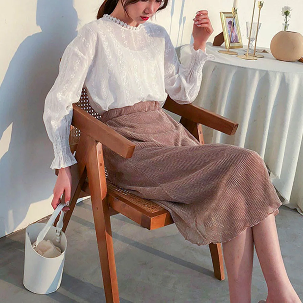 Женские летние плиссированные юбки с эластичной резинкой на талии; повседневные смешанные юбки