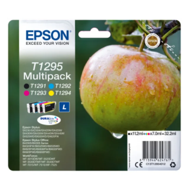 

Epson T1295, Negro, Cian, Magenta, Amarillo, Epson, - WorkForce WF-3520DWF - Epson WorkForce WF-7525 - Epson WorkForce WF-7515 -