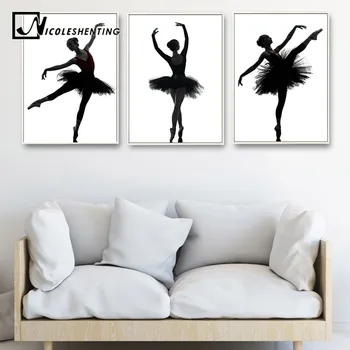 

NICOLESHENTING Impressionist Ballerina Ballet Dancer Girl Art Canvas Poster Minimalist Print Wall Picture Modern Home Decoration