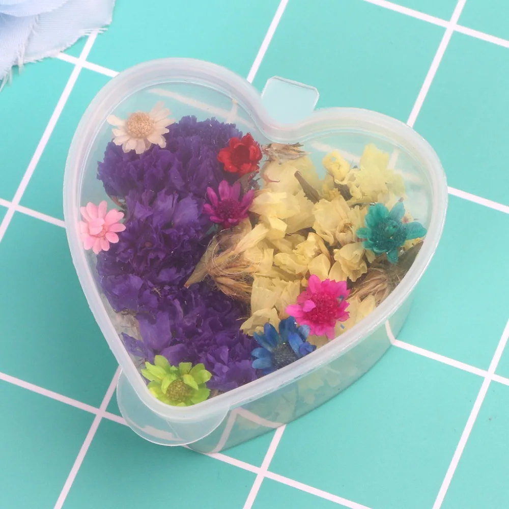 1 шт сушеные цветы для украшения ногтей сохраненный цветок с коробкой в форме сердца DIY