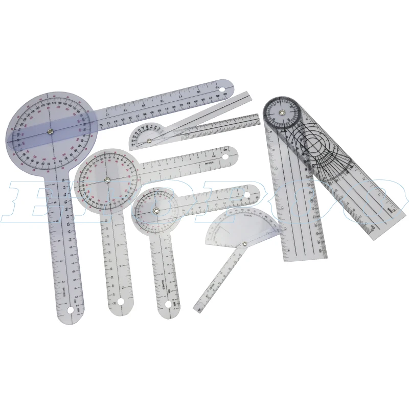 

1 Set 6pcs Spinal Finger Goniometer Protractors Useful Multi-Ruler Angle Medical Spinal Ruler 180/360 Degree Measuring Tool