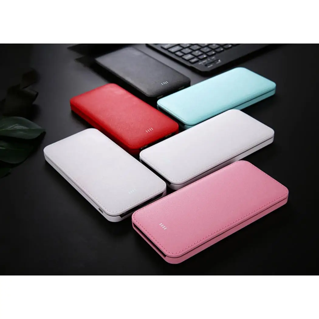 10000 мАч power Bank Тонкий с двумя портами USB Мобильный Внешний аккумулятор портативное