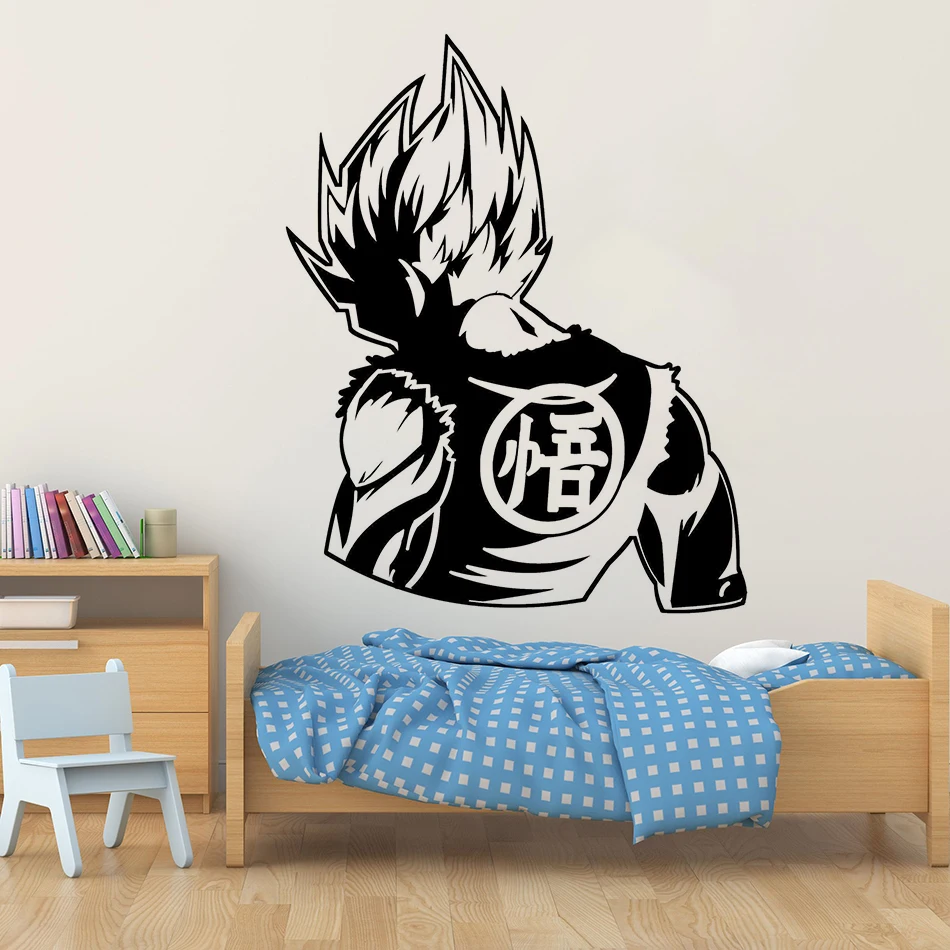 Мультяшные виниловые наклейки на стену Goku наклейка силуэт Vegeta Super Anime Sticker s Wukong