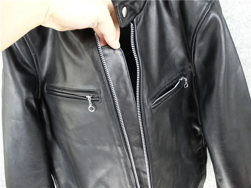 Free shipping.Brand classic stand riders horseskin leather coat,mens 100% genuine leather Jackets,high level quality sales leather sheepskin jacket