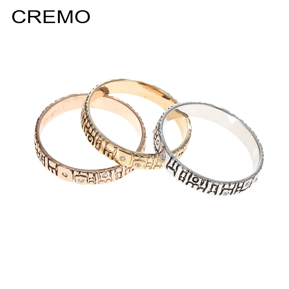 

Cremo Geometric Interchangeable Filled Rings Women Copper Stainless Steel Base Accessories Combination Set Ring Bague Acier