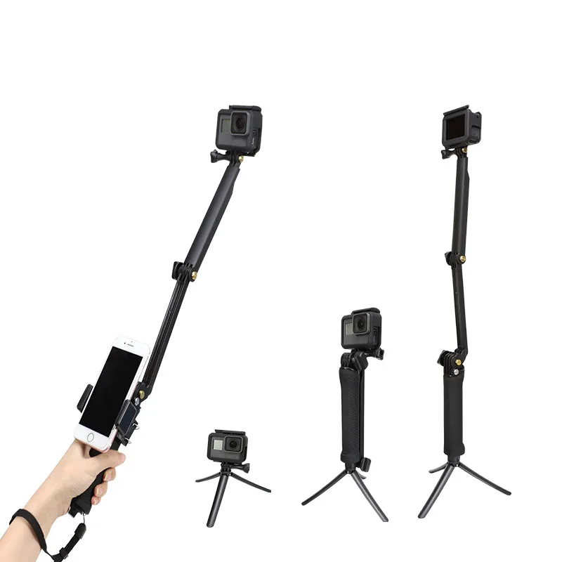 Lorsoul Ersatz für Gopro Helden 7 6 5 Handgriff-Verlängerungsstange Ausziehbare Einbein-Stativ Selfie-Stick