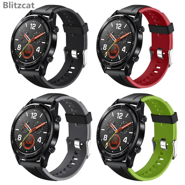 

Silicone Double Color Wrist Strap for Huawei Watch GT Band Sport Strap for Honor watch Magic/Huami Amazfit Stratos Pace 2