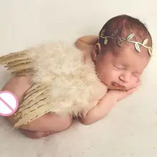 2 шт./компл. детский ободок с листьями из перьев «Крылья Ангела», симпатичный комплект для новорожденной девочки, Подставки для фотографий Детский костюм костюмы для малышей фотосессии для детей от 0 до 6 месяцев