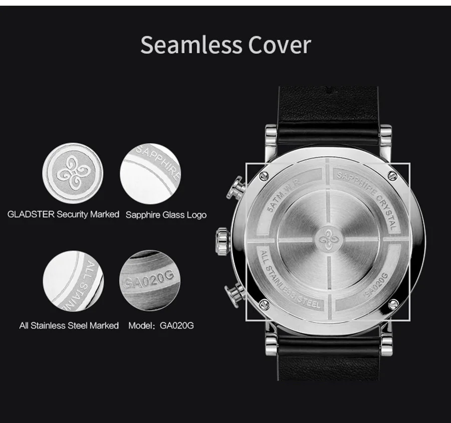 Gladster модные повседневные мужские часы с сапфировым кристаллом японский механизм MiyotaOS10