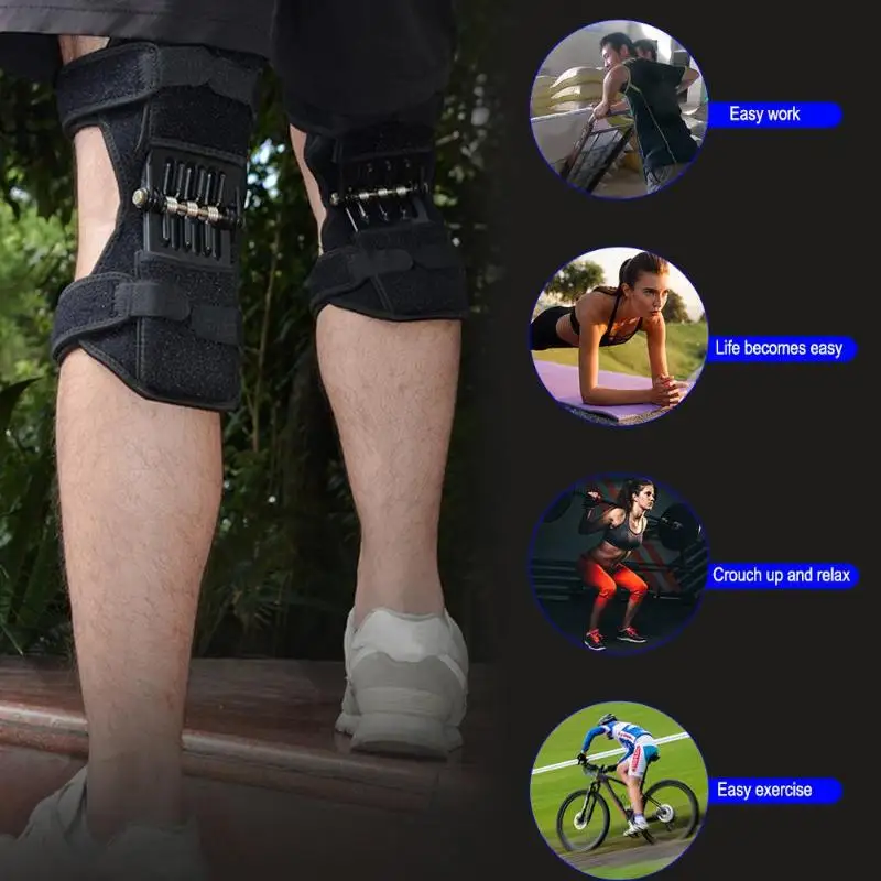 1 Pair/1pc power leg kneepad Breathable Non Slip Knee Booster Pad Powerful Joint Support Brace Kneepad Sport Patella Protector