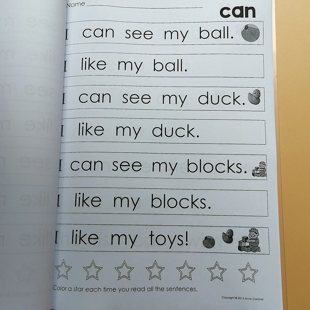 Lição de Casa Brinquedos Educativos Crianças Aprender Inglês Muito Primeira Vista Palavra Frase Interativo Phonics Colorir Prática Workbook 10 Computers & Electronics