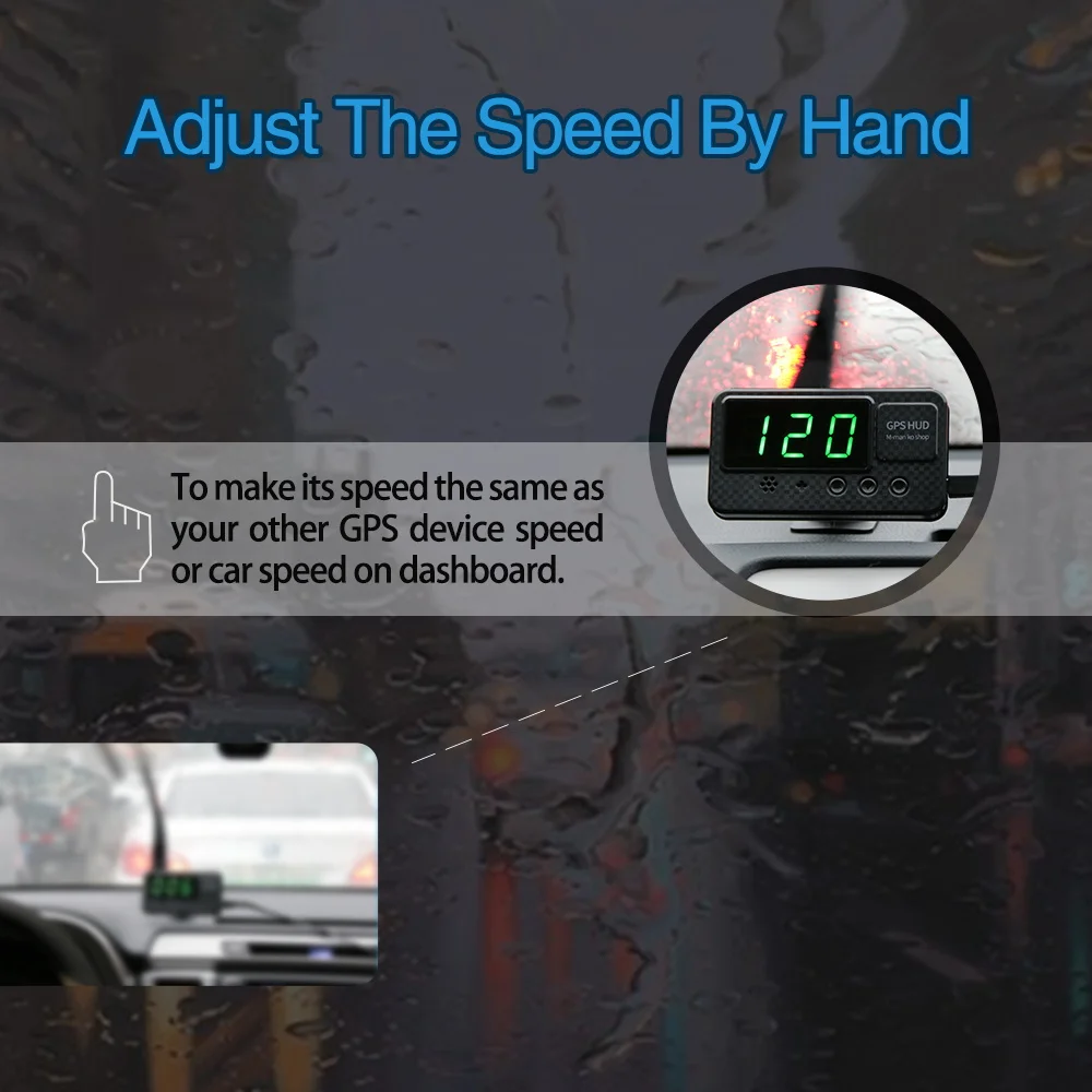 Velocidade do Carro com Alarme Alarme de Excesso de Velocidade Km e h para Todos Universal Cabeça up Display Hud Gps Velocímetro Mph Indicação da de Excesso de Velocidade Veículo A100 Atualização 16 Universal hud gps velocímetro cabeça up display