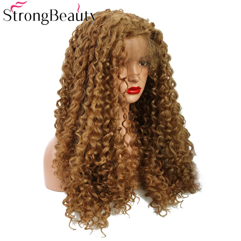 Очень красивые, Длинные Синтетические волосы на кружеве кудрявый парик волосы натуральные парики Для женщин парики