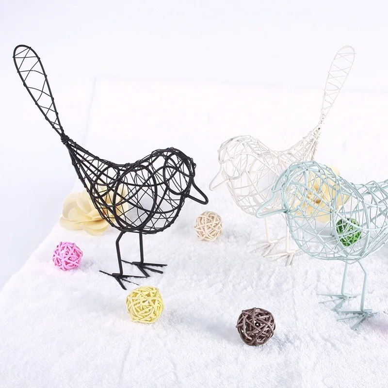 

Creative Metal Craft Wire Iron Bird Model Decorative Ornament Home Living Room Desktop Decor Vintage Metal Craft Gift 3 Colors