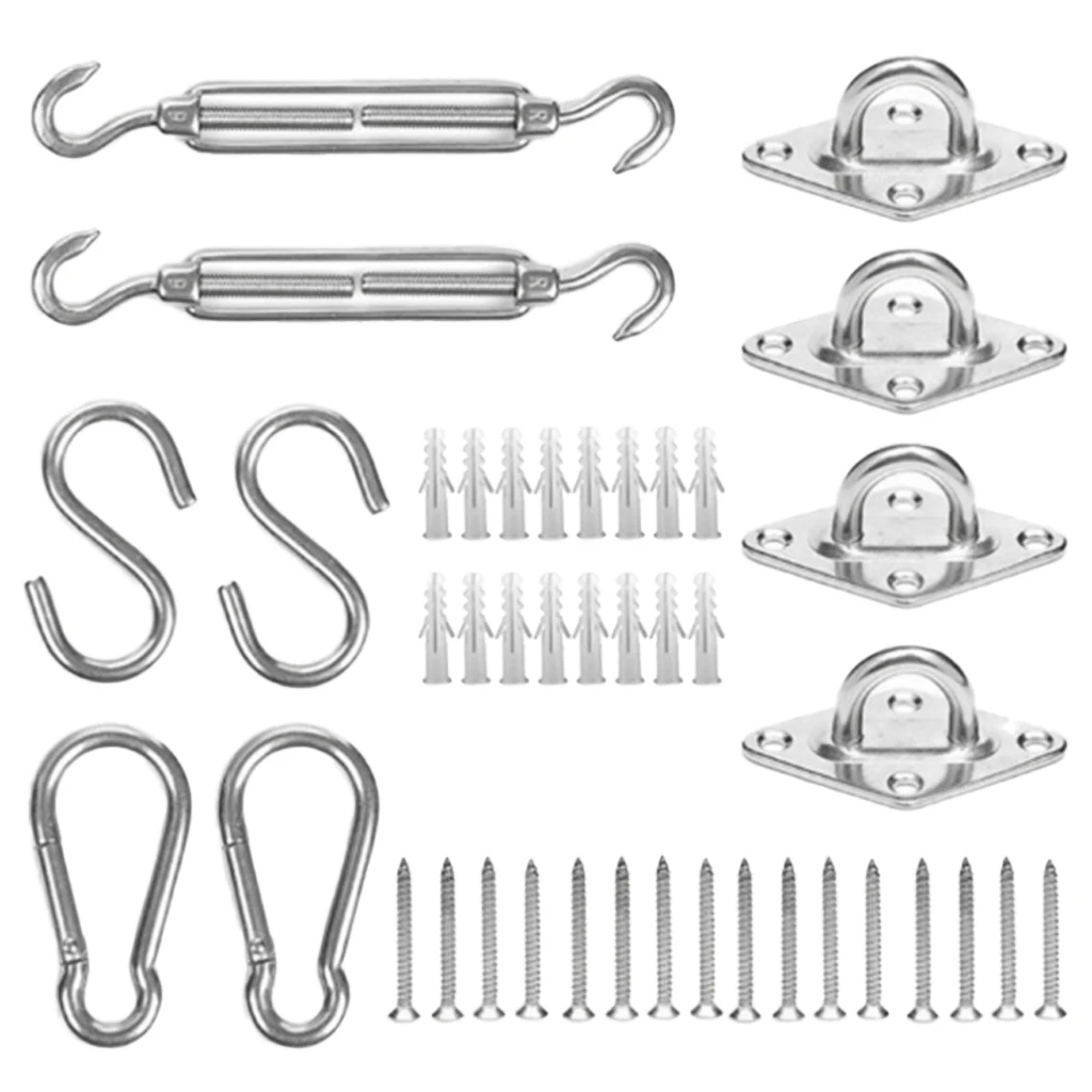 MagiDeal 316 Stainless Steel Hardware kit for Sun Shade Sail Installation Canopy Hardware Kits Set Mounting Screw