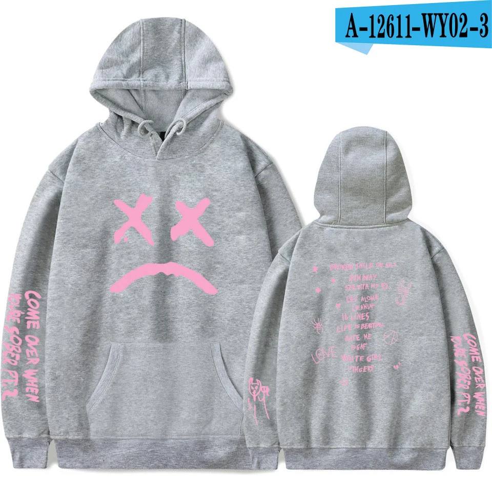 gray Новая мужская Толстовка lil peep HELLBOY с принтом, трендовая простая Толстовка на весну и осень, сохраняющая тепло, толстовки в стиле хип-хоп, одежда для отдыха - Цвет: gray