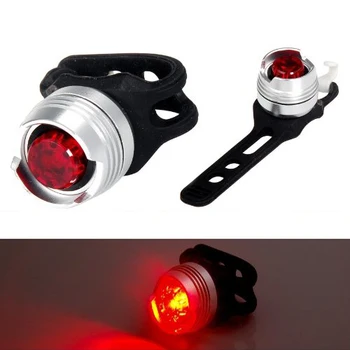 

New Aluminum Red Light Bicycle light Waterproof design - Silver