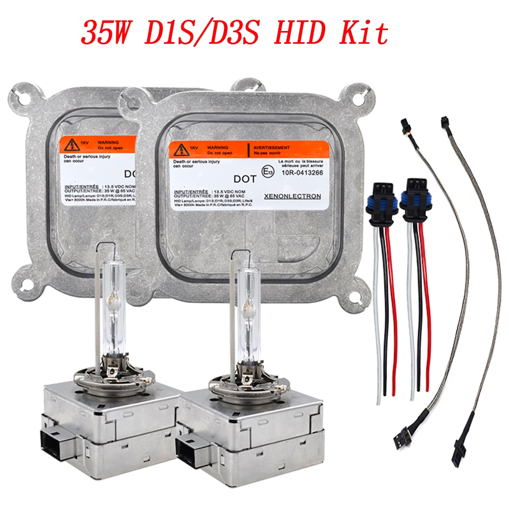 SKYJOYCE 35W HID Xenon Headlight Kit D1S D3S 4300K 5000K 6000K 8000K HID Bulb 35W D1S D3S HID Ballast Control Unit Kit Xenon D1S
