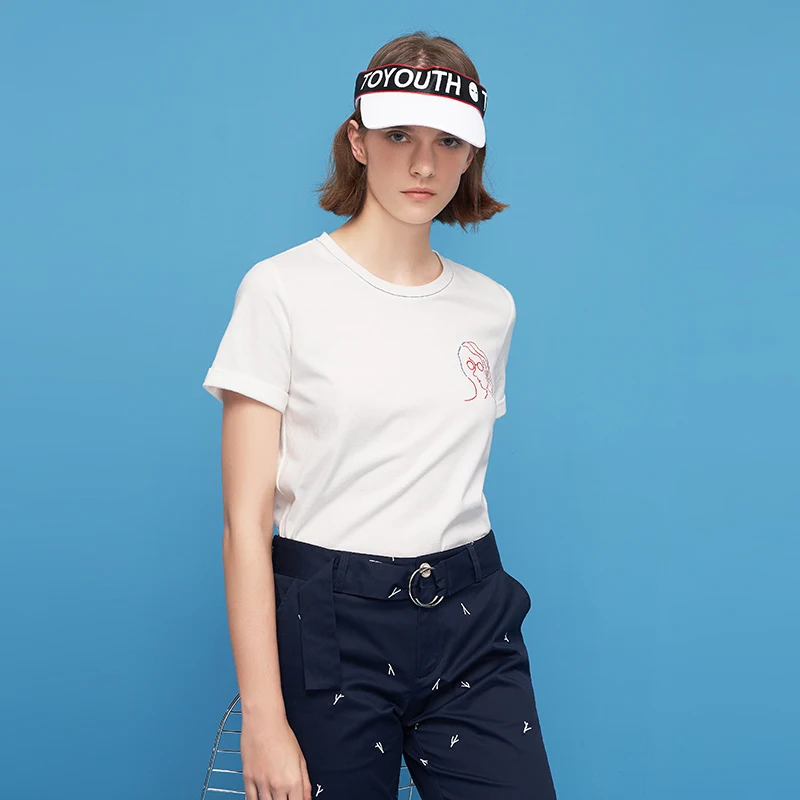 Toyouth 2018 новые летние BasicT рубашка сплошной короткий рукав VintageT футболка женский