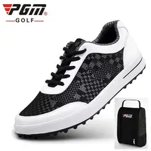 PGM летняя обувь для гольфа Мужские дышащие сетчатые Ультра Легкая спортивная обувь фиксированная обувь противоскользящие кроссовки для гольфа с сумкой для обуви