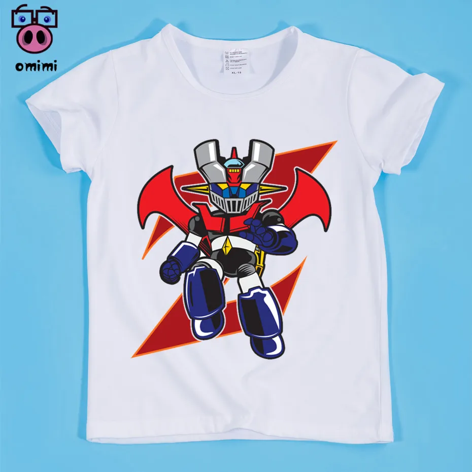 

New,Children Japan Comic Mazinger Z Retro Print T-shirts Kid Cartoon Retro Mazinger Funny Top Tee Boy and Girl Cute Clothing