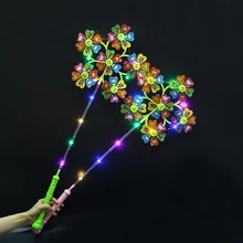 Новая креативная Ночная вспышка ветряная мельница светится в темноте игрушка подарок на день рождения для детей шесть улыбающееся лицо ветряные мельницы волшебная палочка